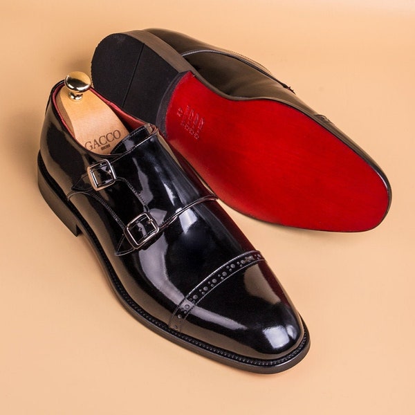 Patent Leather Handmade Classic Men Dress Shoes, Luxury Mens Shoes, Gift for him