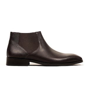 Handmade Luxury Mens Brown Leather Dress Boots, Men Dress Shoes