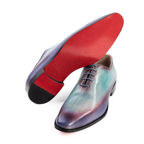 blue dress burgundy shoes What Shoes to Wear With Dresses of Every Color
