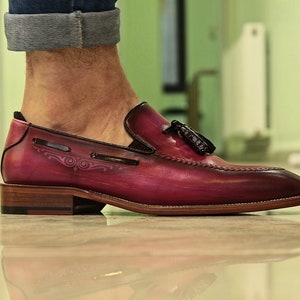 Handmade Calf Leather Loafers: Suki Patina Dress Shoes