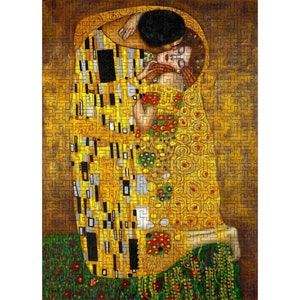 The Kiss by Gustav Klimt jigsaw puzzle, family puzzle, art wooden puzzle, artsy gift, puzzle for adults