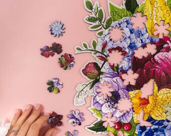 3D Floral Jigsaw Puzzle, Spring Meadow Wall Art, Flowers Lover Gift, Relaxation Activity, Unique Gift for Her