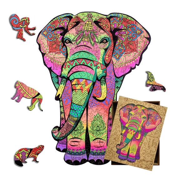 Puzzle en bois pour adultes et enfants éléphant, cadeau idéal pour une  raison quelconque, puzzle découpé au laser, jeu de société en bois, puzzle  3D pour enfants, jeu de famille 