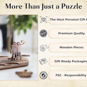 Puzzle personnalisé à partir d'une photo, cadeau personnalisé, puzzle en bois, formes uniques, cadeau d'anniversaire pour lui, elle, cadeau de mariage pour couple image 5
