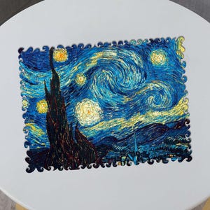 Jigsaw puzzle The Starry Night by Vincent Van Gogh, fine art puzzle, perfect gift for art lovers, art paintings collection