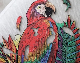 Puzzle gift for adults and kids Parrot - Animal jigsaw - Unique Family Game - Educational Toy
