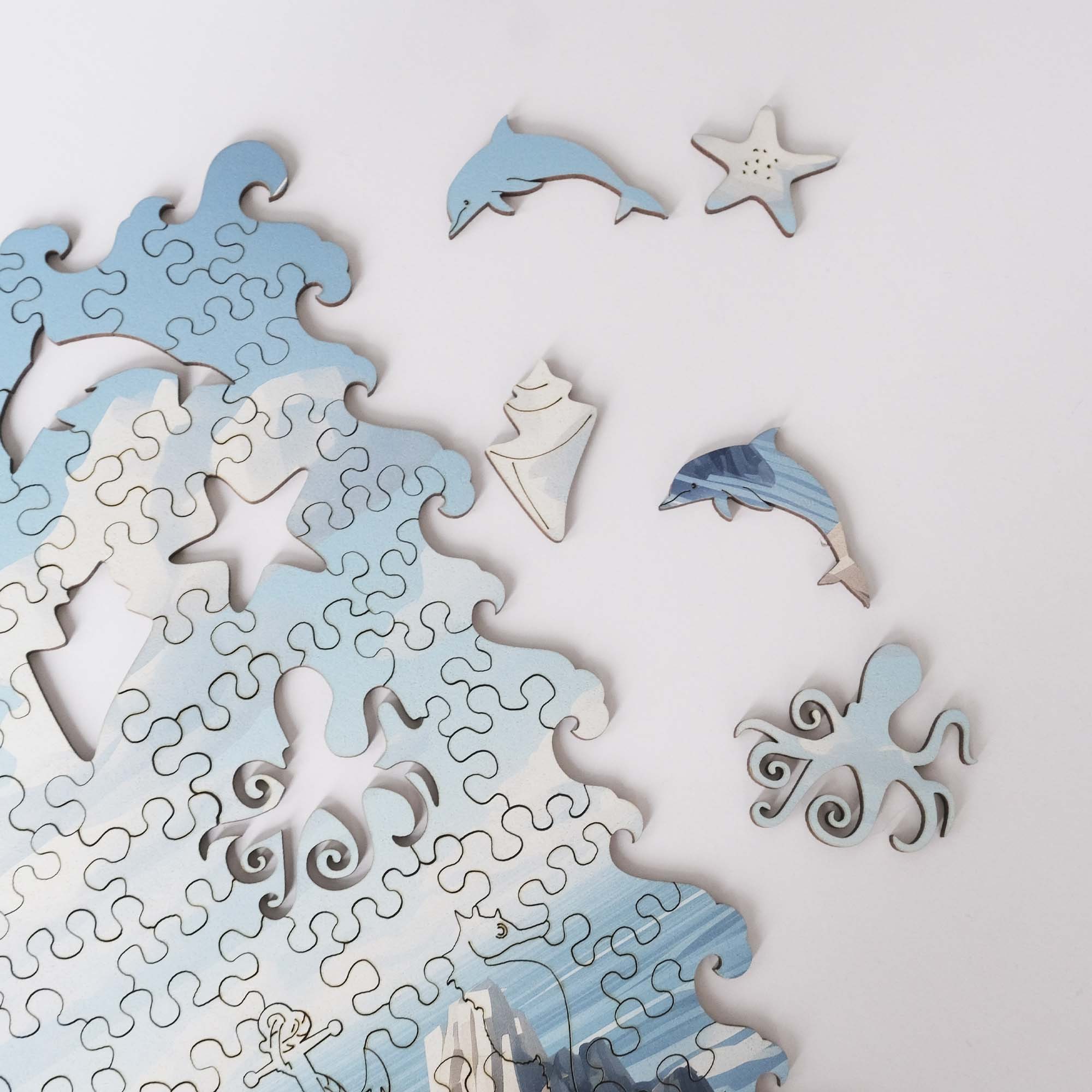 Blue Ocean Wooden Jigsaw Puzzle for Adults, Custom Picture Puzzle, Gift ...