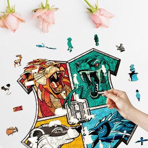 Gift for Potterhead - Licensed Wooden Jigsaw Puzzle, Harry Potter gifts, Hogwarts Puzzle, Harry Potter Puzzle Hogwarts Wall Art, Couple gift image 3