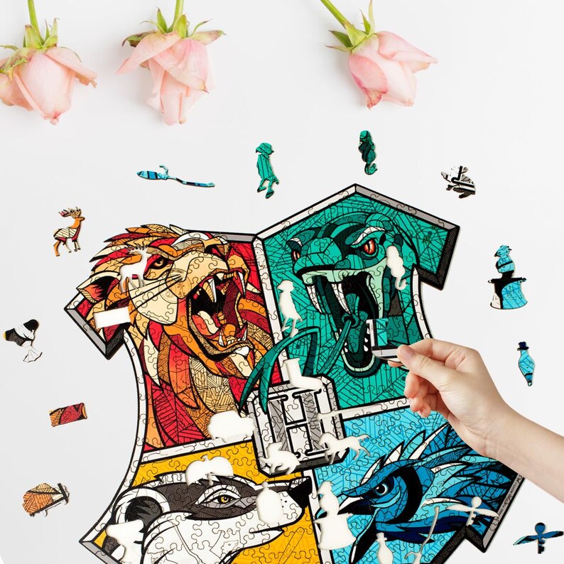 Gift for Potterhead - Licensed Wooden Jigsaw Puzzle, Harry Potter gifts, Hogwarts Puzzle, Harry Potter Puzzle Hogwarts Wall Art, Couple gift image 3