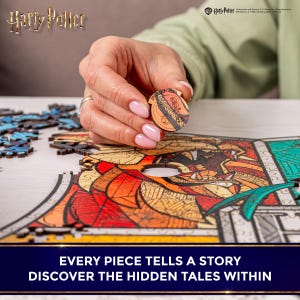 Gift for Potterhead - Licensed Wooden Jigsaw Puzzle, Harry Potter gifts, Hogwarts Puzzle, Harry Potter Puzzle Hogwarts Wall Art, Couple gift image 2