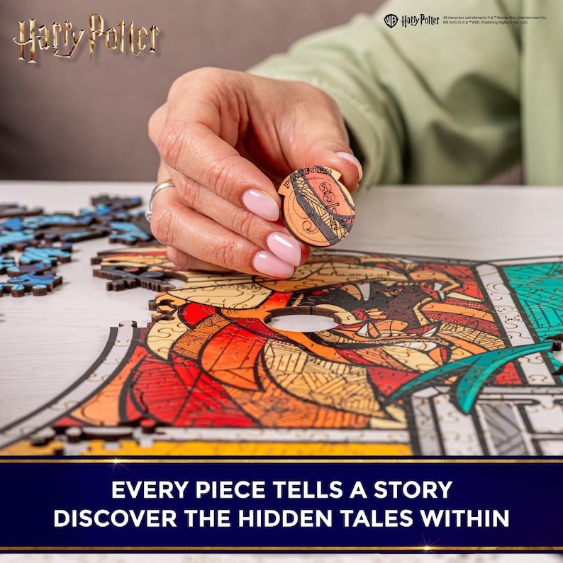 Gift for Potterhead - Licensed Wooden Jigsaw Puzzle, Harry Potter gifts, Hogwarts Puzzle, Harry Potter Puzzle Hogwarts Wall Art, Couple gift image 2