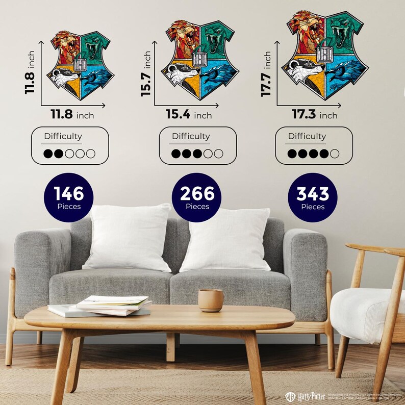 Gift for Potterhead - Licensed Wooden Jigsaw Puzzle, Harry Potter gifts, Hogwarts Puzzle, Harry Potter Puzzle Hogwarts Wall Art, Couple gift image 11