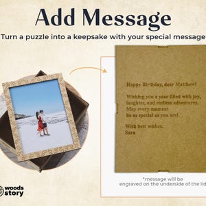 Puzzle personnalisé à partir d'une photo, cadeau personnalisé, puzzle en bois, formes uniques, cadeau d'anniversaire pour lui, elle, cadeau de mariage pour couple image 16