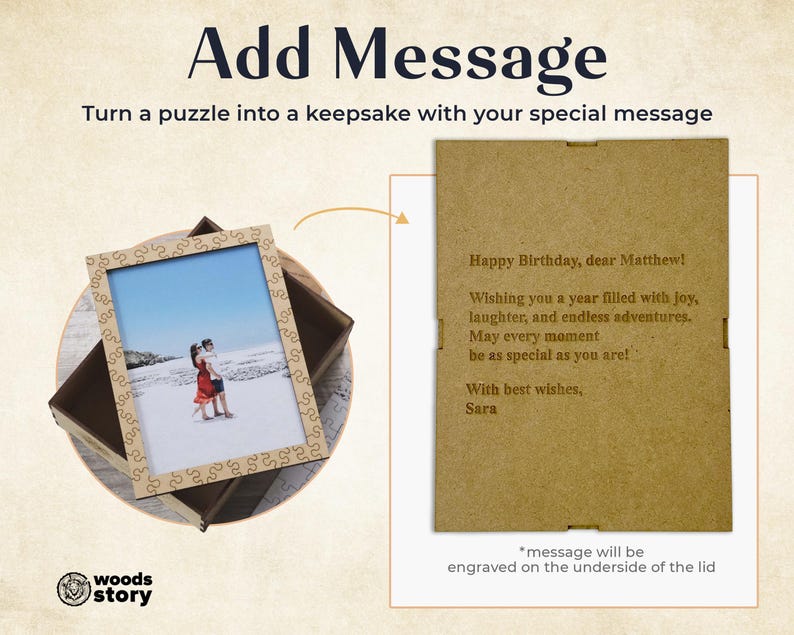 Puzzle personnalisé à partir d'une photo, cadeau personnalisé, puzzle en bois, formes uniques, cadeau d'anniversaire pour lui, elle, cadeau de mariage pour couple image 16