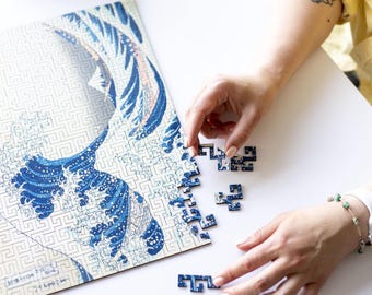 Wooden Jigsaw Puzzle The Great Wave off Kanagawa Japanese Art, Birthday Gift, Housewarming Gift, Japanese Art