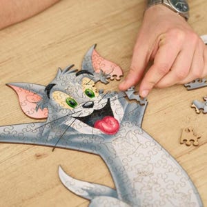 Wooden Jigsaw Puzzle for Kids Tom & Jerry  – Cartoon Animal Puzzle Gift – Fun Educational Toy, Gift for Teen – Handmade Puzzle