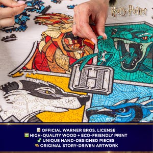 Gift for Potterhead - Licensed Wooden Jigsaw Puzzle, Harry Potter gifts, Hogwarts Puzzle, Harry Potter Puzzle Hogwarts Wall Art, Couple gift image 4