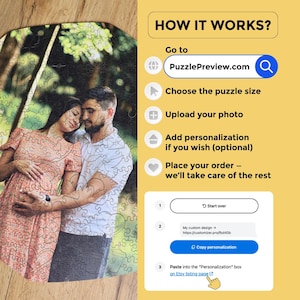 Puzzle personnalisé à partir d'une photo, cadeau personnalisé, puzzle en bois, formes uniques, cadeau d'anniversaire pour lui, elle, cadeau de mariage pour couple image 2