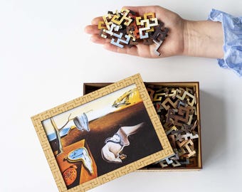 The Persistence of Memory by Salvador Dali maze wooden puzzle, art jigsaw puzzle, famous artwork, board game, gifts for friends
