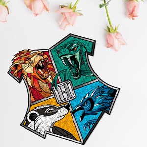 Gift for Potterhead - Licensed Wooden Jigsaw Puzzle, Harry Potter gifts, Hogwarts Puzzle, Harry Potter Puzzle Hogwarts Wall Art, Couple gift image 5