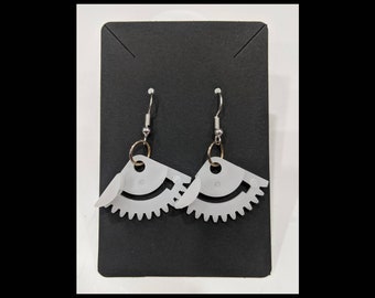 Upcycled Gear Earrings, Computer Jewelry Electronics, Steampunk, Industrial, Repurposed, Geek Hook Earrings, Recycled