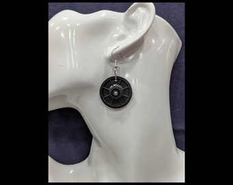 Upcycled Gear Earrings, Computer Jewelry Electronics, Steampunk, Industrial, Repurposed, Geek Hook Earrings, Recycled