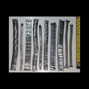 Lot of 10 Metal Broken Watch Bands, Recycled Pieces, Craft Supplies, Assemblage Materials, Etc.