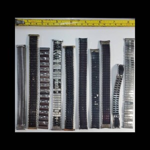 Lot of 10 Metal Broken Watch Bands, Recycled Pieces, Craft Supplies, Assemblage Materials, Etc.