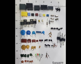 Mixed lot of 100+ Circuit Board components. Capacitors, Resistors, Computer Parts, Led, Diodes Components, Jewelry Making, Steampunk