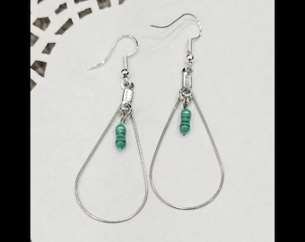 Upcycled/Recycled Teardrop Earrings, Electronic Components, Jewelry, Computer Parts, Resistor Earrings, Resistors, Upcycled, Repurposed