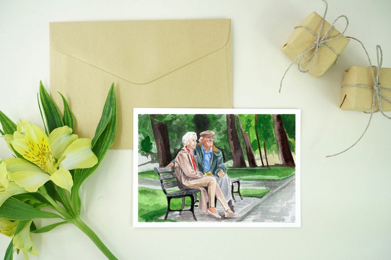 Carte postale aquarelle personnalisée, anniversaire, anniversaires, peinte à la main, carte sur mesure, cadeau pour la famille ou un ami image 4