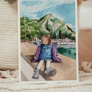 Carte postale aquarelle personnalisée, anniversaire, anniversaires, peinte à la main, carte sur mesure, cadeau pour la famille ou un ami image 6