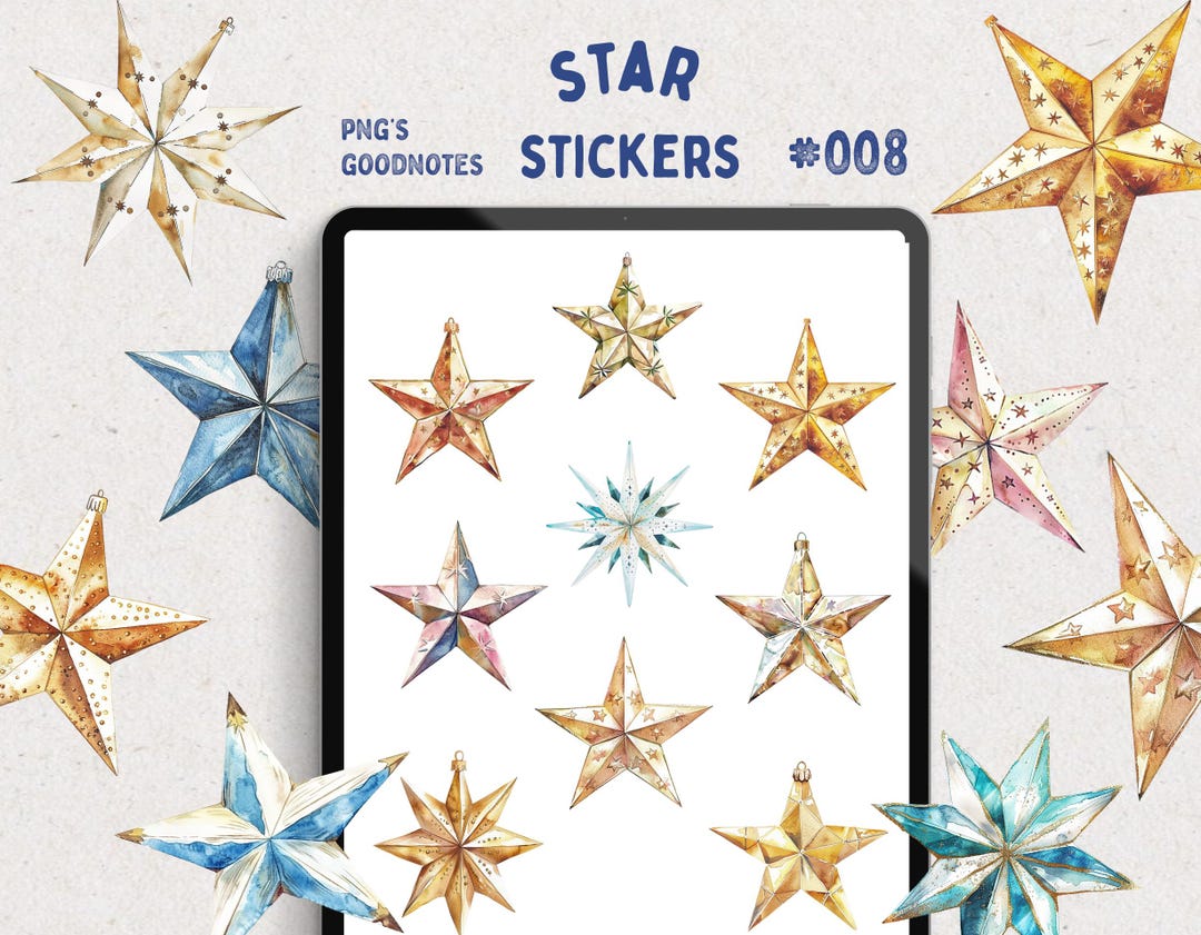 Goodnotes Digital Stickers, Christmas Star Stickers, Digital ...
