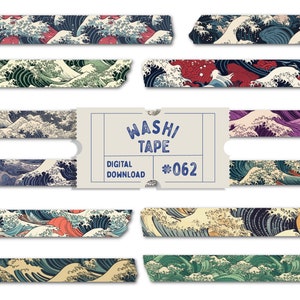 The Great Wave-washitape, Japanse digitale washitape, plannertapes, washi . png