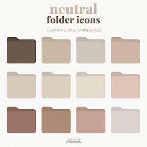 Neutral Colourful Folder Icons, Mac Folder Icons, Windows Folder Icons, Boho Muted Desktop Folders