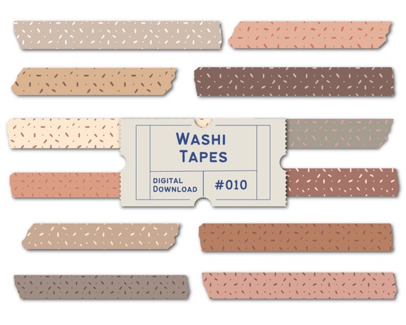 Neutral Washi Tape, Nude Washi Tapes, Digital Washi Tape, Washi Clip Art,  Neutral Planner Tapes, Washi Pngs for Goodnotes, Washi Tape Set 