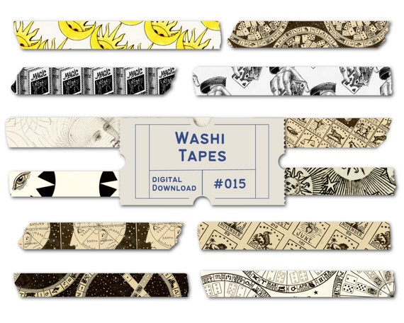 Vintage Witch Digital Washi Tape Stickers Printable Washi Tape Goodnotes Washi  Tape Digital Washi Witch Washi Tape 