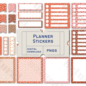 Valentines Day Digital Planner Stickers, Cute Heart Print Stickers, Goodnotes PNGs, Pre-Cropped Stickers, iPad Planner Stickers
