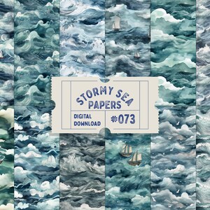 Papiers numériques orageux, motifs de scrapbooking sans couture, pages de journal indésirable, scrapbooking numérique