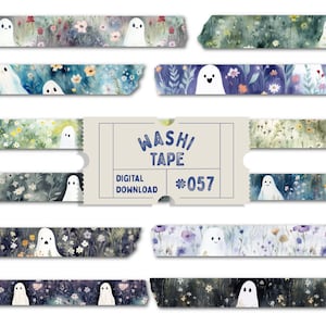 Halloween-spook-washi-tape, digitale washi-tape, washi met Halloween-patroon, aquarel-washi, planner-tapes, png-washi