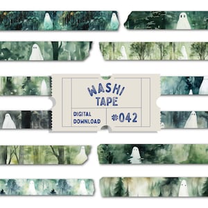 Halloween Washi Tape, Geist Washi Tape, Geist gemustertes Washi Tape, Geist Washi Tape, Planer Tape, Goodnotes PNG