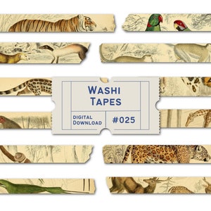 Digitale washitape, washitapes voor dierentuindieren, washitapes met junglethema, washitapes safari, washi's dieren, plannertapes, goodnotes png