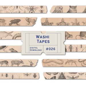 Washi-tapes van Dark Academia, natuurlijke historie-illustraties Washis, Gothic Witchy-washi-tapes, plannertapes, goodnotes, png
