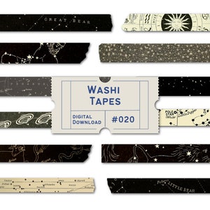 Constellation Washi Tape, Digital Washi Tape, Star Washi, Space Star Map Washis, Planner Tapes, Goodnotes PNGs