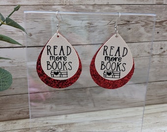 Reading Earrings Book Lovers Gift Teacher Earrings Read Across America Earrings School Earrings Librarian Gift Book Earrings For ELA Teacher