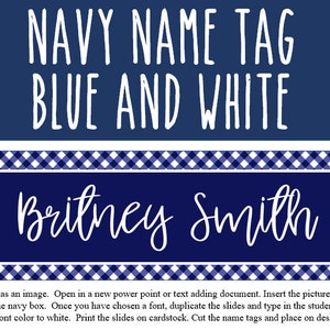 Blue & White Classroom Nametags For Desk Printable Tags Upper Elementary Class Decor Lower Elementary Back To School Printable Nametags