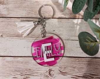Custom Keychain With Name Initial Purse Charm Colorful Keychain Kids Backpack Charm Unique Gift Novelty Gift Birthday Gift Name Keychain