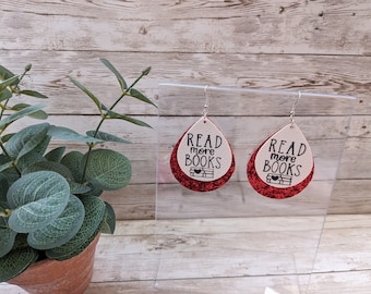 Reading Earrings Book Lovers Gift Teacher Earrings Read Across America Earrings School Earrings Librarian Gift Book Earrings For ELA Teacher