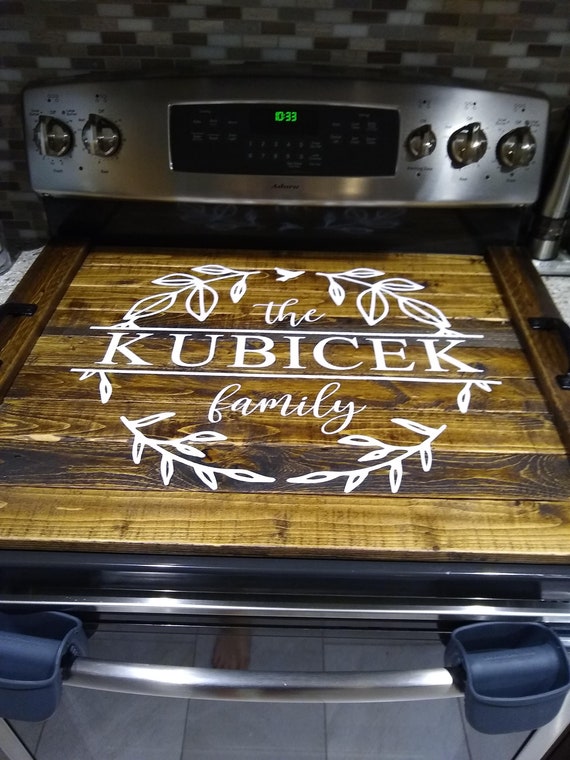 Personalized Wooden Stove Top Covers