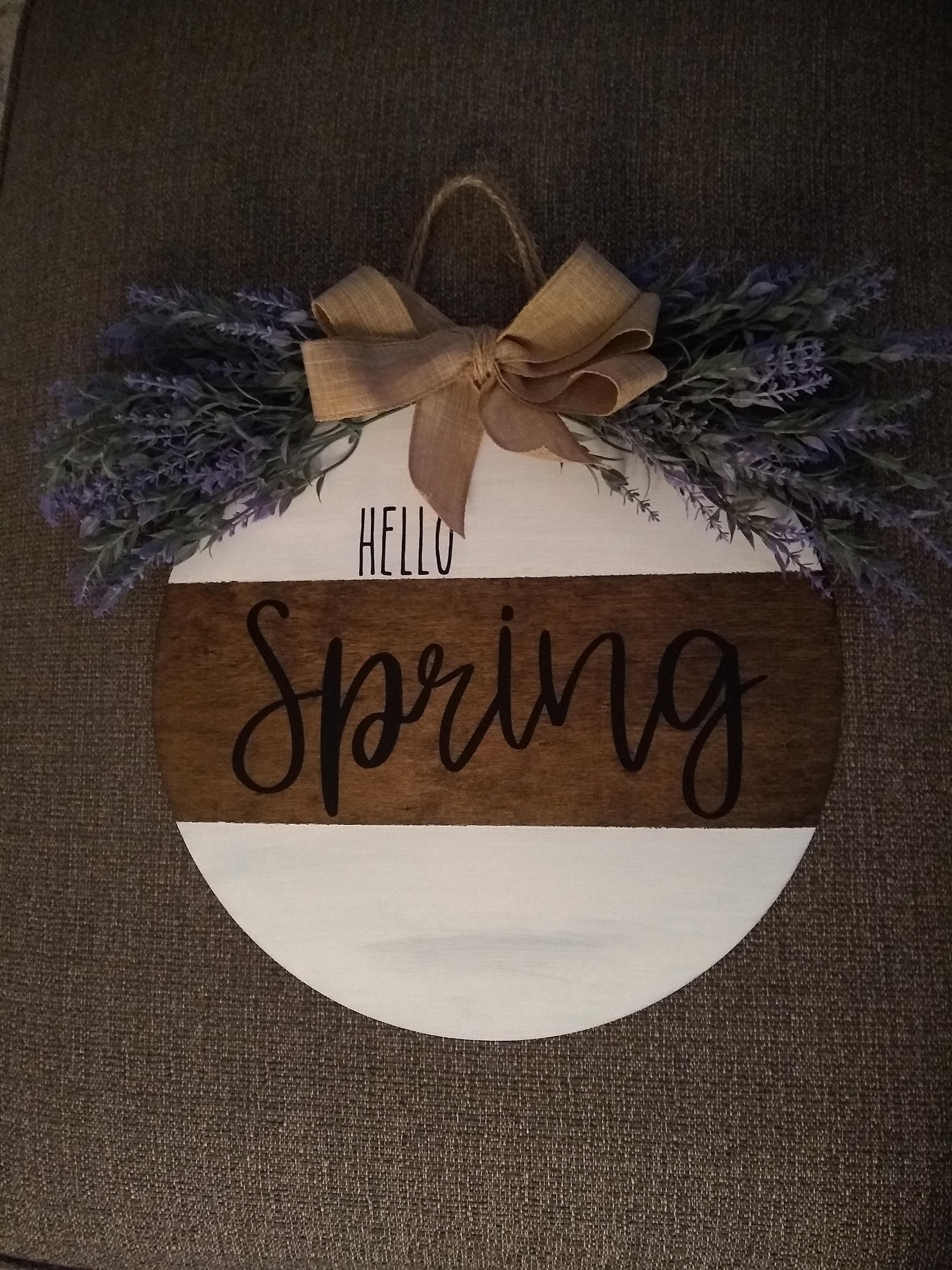 Hello Spring Door Hanger Etsy